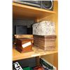 Image 1 : SHELF OF WOODEN AND OTHER BOXES