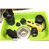 Image 1 : TRAY OF LENS MUG AND VINTAGE CAMERA LENSES ETC