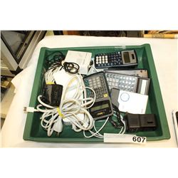 TRAY OF ELECTRONICS AND SCIENTIFIC CALCULATORS