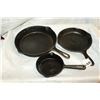 Image 1 : THREE CAST IRON FRY PANS
