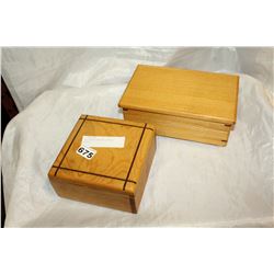 TWO INLAID WOODEN DRESSER BOXES