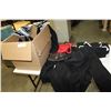 Image 1 : BOX OF PURSES SHOES JACKET ETC