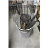 Image 1 : METAL TRASH CAN WITH BBQ TOOLS