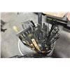 Image 2 : METAL TRASH CAN WITH BBQ TOOLS