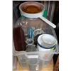 Image 1 : LOT OF DEPRESSION GLASS PLATES GLASSES AND POTTERY TEASET