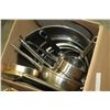 Image 2 : TWO BOXES OF STAINLESS AND METAL KITCHEN WARES