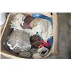 Image 1 : LARGE BOX OF TOWELS CARPETS AND BLANKET