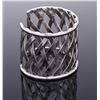 Image 2 : Large Sterling Silver crisscross pattern cuff