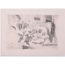Taray, pencil signed etching Mid-Century