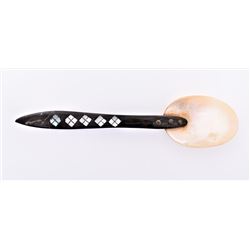 Horn and Mother of Pearl Inlaid Spoon.