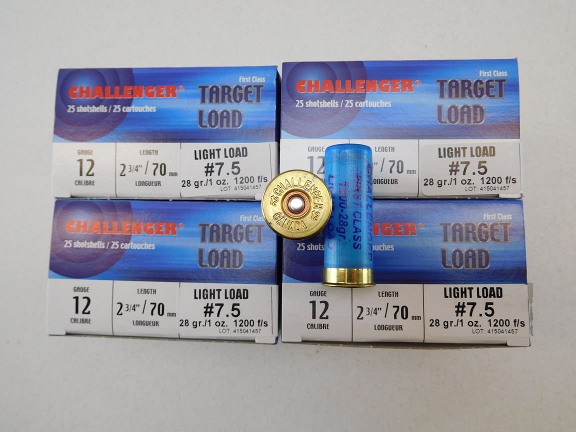 CHALLENGER FIRST CLASS TARGET LOAD 12GA X 2 3/4 # 7.5 SHOTGUN SHELLS