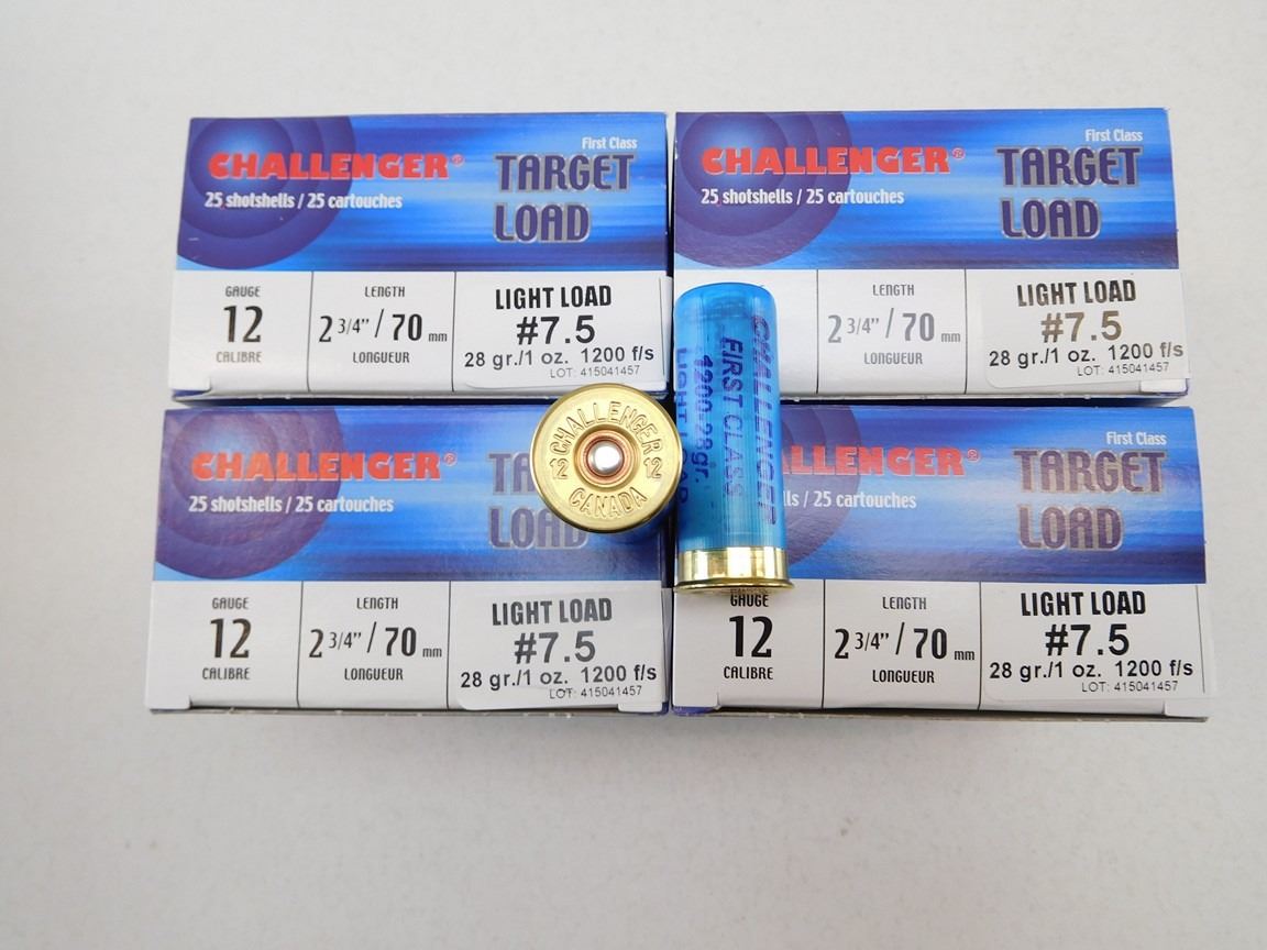 CHALLENGER FIRST CLASS TARGET LOAD 12GA X 2 3/4 # 7.5 SHOTGUN SHELLS