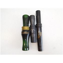 SET OF 3 DUCK/GOOSE CALLS INCLUDES A KNIGHT HALE, CANADA HAMMERII AND HAYDEL'S GAME CALLS INC.