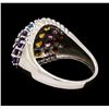 Image 3 : 2.53 ctw Multi-color Gemstone Ring - 14KT White Gold