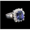 14KT White Gold 3.54 ctw Tanzanite and Diamond Ring