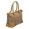 Image 3 : Gucci Beige Brown Canvas Gold Leather Monogram Shoulder Bag