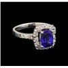 14KT White Gold 1.47 ctw Tanzanite and Diamond Ring