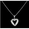 Image 2 : 0.50 ctw Diamond Heart Pendant with Chain - 14KT White Gold
