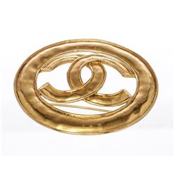 Chanel Vintage Gold CC Pin Brooch