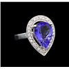 14KT White Gold 5.00 ctw Tanzanite and Diamond Ring
