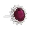Image 1 : 6.50 ctw Ruby And Diamond Ring - 14KT White Gold