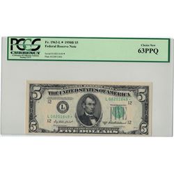 1950B PCGS CN 63PPQ $5 Federal Reserve Note