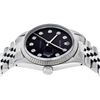 Image 2 : Rolex Mens Stainless Steel Black Diamond Datejust Wristwatch