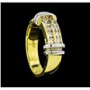 Image 4 : 0.37 ctw Diamond Ring - 14KT Yellow and White Gold