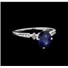 1.41 ctw Sapphire and Diamond Ring - 14KT White Gold