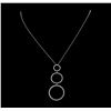 Image 1 : 1.03 ctw Diamond Circle Pendant with Chain - 18KT White Gold