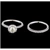 Image 2 : 1.15 ctw Diamond Wedding Ring Set - 14KT White Gold