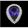 Image 3 : GIA Cert 17.33 ctw Tanzanite and Diamond Ring - 14KT White Gold