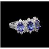 14KT White Gold 1.88 ctw Tanzanite and Diamond Ring