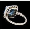 Image 3 : 4.05 ctw Blue Topaz, Sapphire, and Diamond Ring - 14KT White Gold