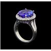 Image 4 : GIA Cert 8.19 ctw Tanzanite and Diamond Ring - 14KT White Gold