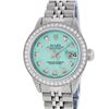 Rolex Ladies Stainless Steel Ice Blue Diamond Datejust Wristwatch