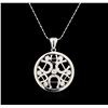 14KT White Gold 1.00 ctw Diamond Pendant With Chain