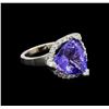 9.25 ctw Tanzanite and Diamond Ring - 14KT White Gold