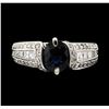 Image 2 : 1.37 ctw Sapphire and Diamond Ring - 18KT White Gold