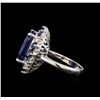 Image 3 : 14KT White Gold 15.52 ctw Sapphire and Diamond Ring
