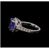 Image 3 : 3.55 ctw Tanzanite and Diamond Ring - 14KT White Gold