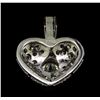 Image 2 : 1.71 ctw Diamond Heart Pendant - 18KT White Gold