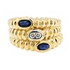 Image 2 : 0.30 ctw Sapphire and Diamond Ring - 14KT Yellow Gold