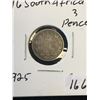Image 1 : 1896 SOUTH AFRICA 3 PENCE SILVER COIN!
