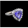 Image 1 : 2.32 ctw Tanzanite and Diamond Ring - 14KT White Gold