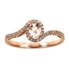 Image 1 : 0.48 ctw Morganite and Diamond Ring - 14KT Rose Gold