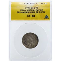 1732 India Rupee Mughal Empire Coin ANACS EF45