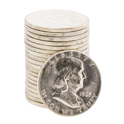 Roll of (20) 1963 Brilliant Uncirculated Franklin Half Dollar Coins