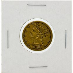 1886-S $5 VF Liberty Head Half Eagle Gold Coin