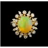 Image 2 : 2.70 ctw Opal and Diamond Ring - 14KT Yellow Gold